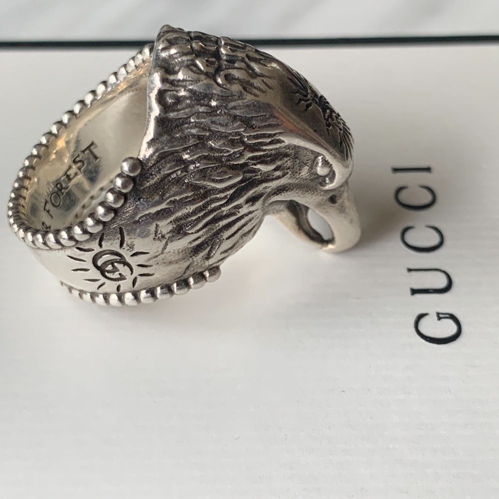 Gucci Anger Forest Eagle sterling silver Ring